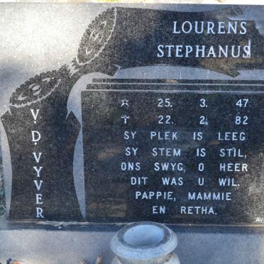 VYVER Lourens Stephanus, v.d. 1947-1982