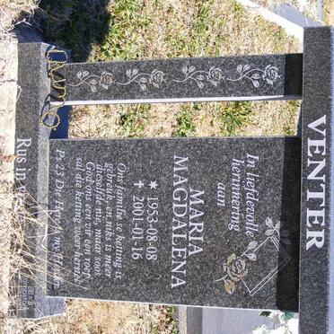 VENTER  Maria Magdalena 1953-2001