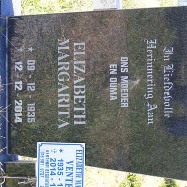 VENTER Hermanus Johannes Smartenryk 1934-2004 &amp; Elizabeth Margarita 1935-2014 