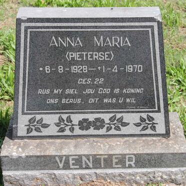 VENTER Anna Maria nee PIETERSE 1928-1970