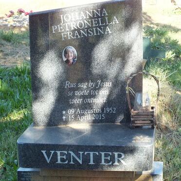 VENTER Johanna Petronella Fransina 1952-2015