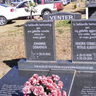 VENTER Hendrik Cornelius Petrus Albertus 1939-2014 &amp; Johanna Dorathea 1943-