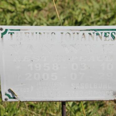 WYK Theunis Johannes, van 1958-2005