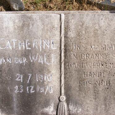 WALT Catherine, van der 1910-1976