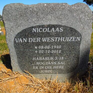 WESTHUIZEN Nicolaas, van der 1940-2012