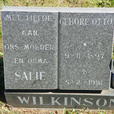 WILKINSON Salie nee OTTO 1897-1991