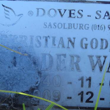 WATT Christian Godlieb, van der 1940-2009