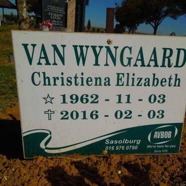 WYNGAARD Christiena Elizabeth, van 1962-2016