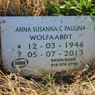 WOLFAARDT Anna Susanna C. Paulina 1946-2013