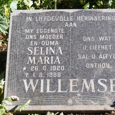 WILLEMSE Selina Maria 1920-1988