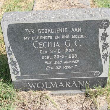 WOLMARANS Cecilia G.C. 1897-1963
