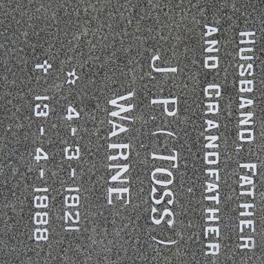 WARNE J.P. 1921-1988 &amp; J.H. 1917-1982