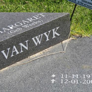 WYK Margaret, van nee WEEKS 1919-2007