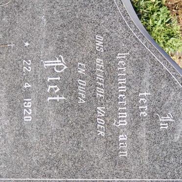 ZYL Piet, van 1920- &amp; Dina 1921-1983