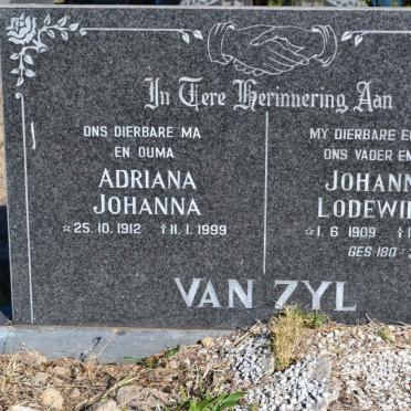 ZYL Johannes Lodewikus, van 1909-1981 &amp; Adriana Johanna 1912-1999