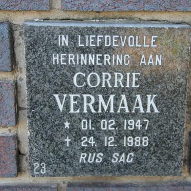 VERMAAK Corrie 1947-1988