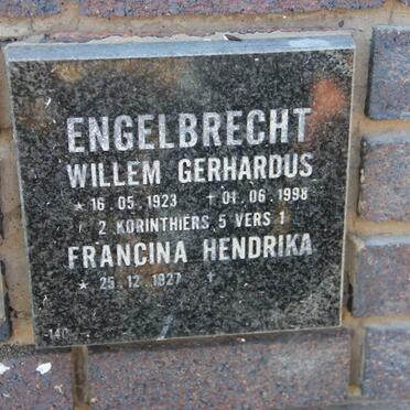 ENGELBRECHT Willem Gerhardus 1923-1998 &amp; Francina Hendrika 1927-