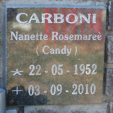 CARBONI Nanette Rosemaree 1952-2010