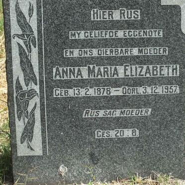 ? Anna Maria Elizabeth 1878-1957