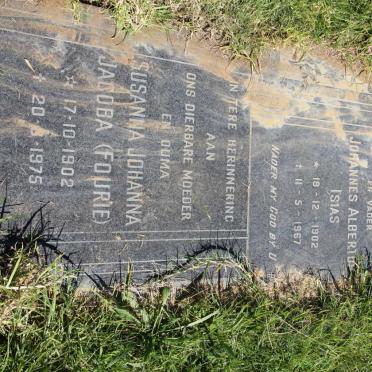 ? Johannes Albertus Isias 1902-1967 &amp; Susanna Johanna Jacoba FOURIE 1902-1975