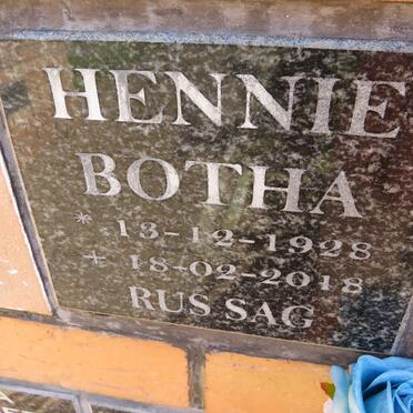 BOTHA Hennie 1928-2018
