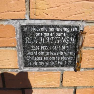HATTINGH Ria 1933-2019