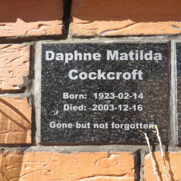 COCKCROFT Daphne Matilda 1923-2003