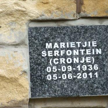 SERFONTEIN Marietjie nee CRONJE 1936-2011