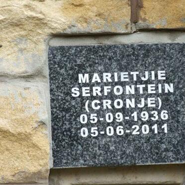 SERFONTEIN Marietjie nee CRONJE 1936-2011