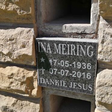 MEIRING Ina 1936-2016
