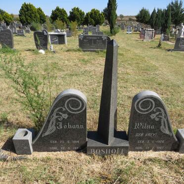 BOSHOFF Johann 1914-1988 &amp; Wilna VREY 1926-1987