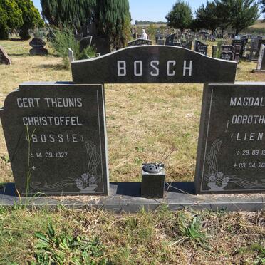 BOSCH Gert Theunis Christoffel 1927- &amp; Magdalena Dorothea 1929-2007