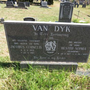 DYK Jacobus Cornelis, van 1923-1991 & Hester Sophia CLAASENS 1927-2007