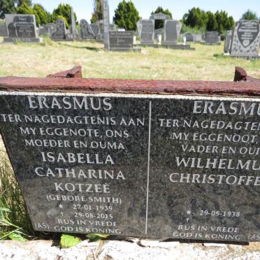 ERASMUS Wilhelmus Christoffel 1938- &amp; Isabella Catharina Kotzee SMITH 1939-2015