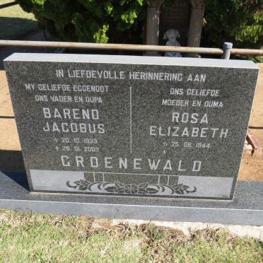 GROENEWALD Barend Jacobus 1933-2003 &amp; Rosa Elizabeth 1944-