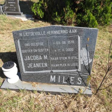 MILES Jacoba M. Jeaneen 1978-2000