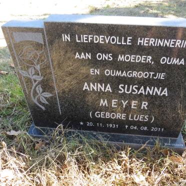 MEYER Anna Susanna nee LUES 1931-2011