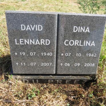 PREEZ David Lennard, du 1940-2007 &amp; Dina Corlina 1942-2008