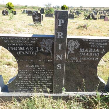 PRINS Thomas J.A. 1941-1997 & Maria J. PRETORIUS 1943-