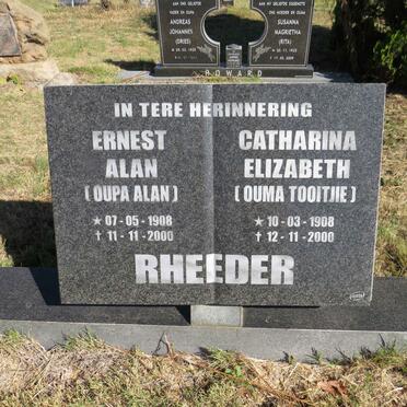 RHEEDER Ernest Alan 1908-2000 &amp; Catharina Elizabeth 1908-2000