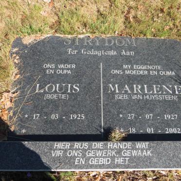 STRYDOM Louis 1925- &amp; Marlene VAN HUYSSTEEN 1927-2002