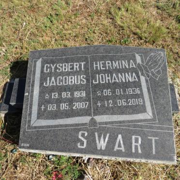 SWART Gysbert Jacobus 1931-2007 &amp; Hermina Johanna 1936-2019