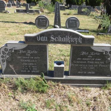 SCHALKWYK Cornelius Jacobus, van 1933-1990 &amp; Cornelia Margaretha Petronella DU PREEZ 1927-
