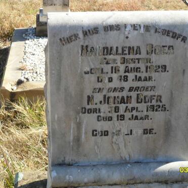 BOER Magdalena  nee BESTER ?-1929 :: BOER N. Johan ?-1925