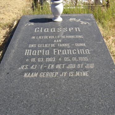 CLAASSEN Maria Francina 1903-1995