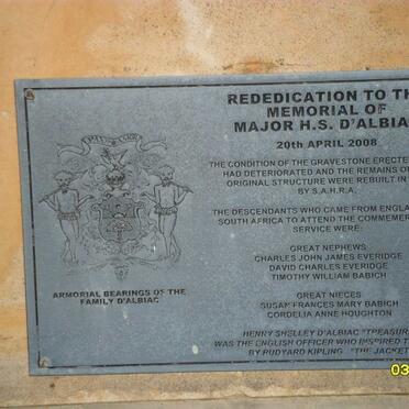 D'ALBIAC Henry Shelley ?-1902