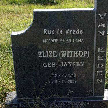 EEDEN Elize, van nee JANSEN 1948-2007