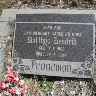 FRONEMAN Matthys Hendrik 1903-1984