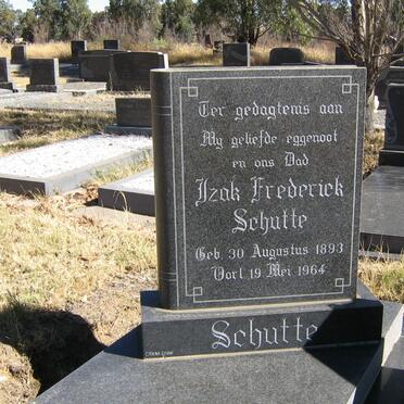 SCHUTTE Izak Frederick 1893-1964