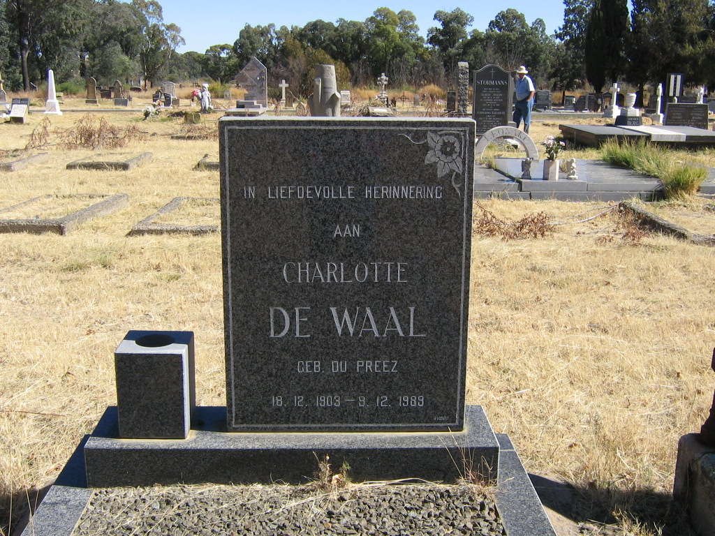WAAL Charlotte, de nee DU PREEZ 1903-1989